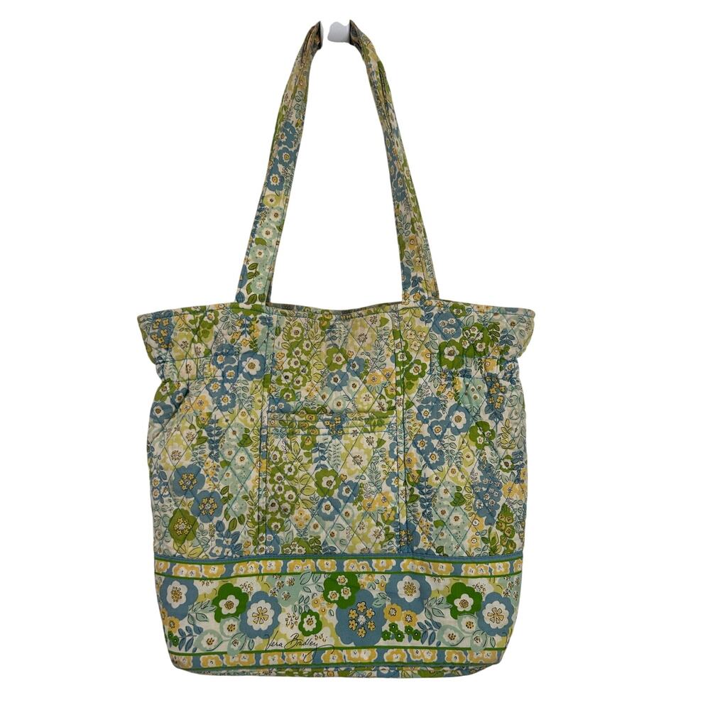 Vera Bradley Laura Cinch Tote Bag – English Meadow Floral Quilted Cotton Large